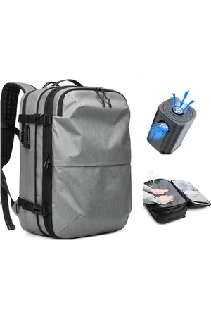Merkloos Ariqo Vacuüm Rugzak - Reistas - Airbag - Handbagage - Laptoptas - Grote Reisrugzak voor Dames en Heren - 20 Kleding Stuks