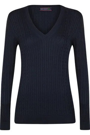 Felix Hardy V-Neck - V Trui - Kabeltrui - 100% Katoen Dames - M