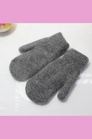 Merkloos Winter stretch gebreide handschoenen - winddichte warme handschoenen - warme handschoenen met pluche voering - outdoor fiets handschoenen - dubbellaagse dikke warme zachte gebreide handschoenen - geschikt voor koud weer