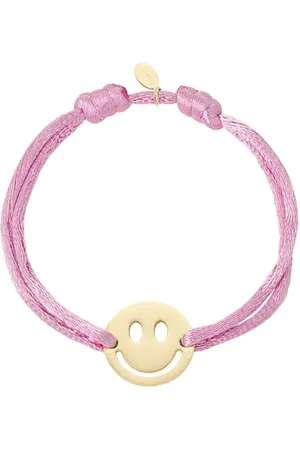 Yehwang Dames armband - Satijnen armband met smiley