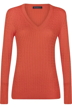 Felix Hardy V-Neck - V Trui - Kabeltrui - 100% Katoen Dames - M