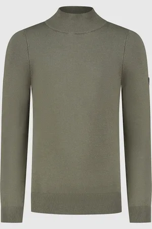 Ballin Junior Logo Badge Turtleneck Knit Dark Army