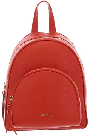 Coccinelle Leren Vrije tijd rugzak Rugzak Gleen Handback Grained Leather Oranje
