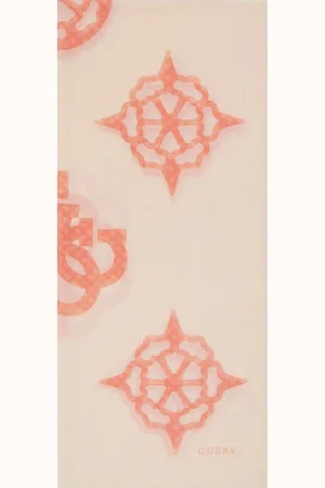 Guess Sjaal Peony Sestri Logo Scarf 80X190 Lichtgeel