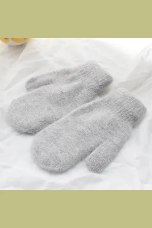 Merkloos Winter stretch gebreide handschoenen - winddichte warme handschoenen - warme handschoenen met pluche voering - outdoor fiets handschoenen - dubbellaagse dikke warme zachte gebreide handschoenen - geschikt voor koud weer