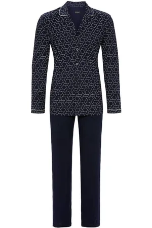 Ringella Donkerblauwe heren doorknooppyjama -