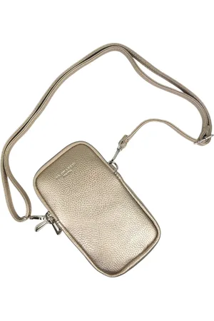 Flora & CO Paris - Handig Crossbody hand/telefoontasje voor mobiel - gsm - goud - 2 vakken