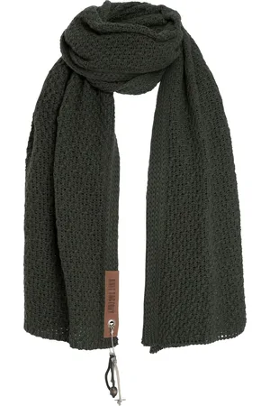Knit Factory Luna Gebreide Sjaal Dames & Heren - Langwerpige sjaal - Ronde sjaal - Colsjaal - Omslagdoek - - Groen -200x50 cm - Inclusief sierspeld