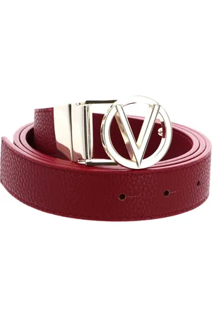 VALENTINO Riem Roof Plaque Buckle Belt W85 Rood