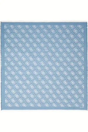 Guess Sjaal Eliette Logo Kefiah Scarf 135X135 Blauw
