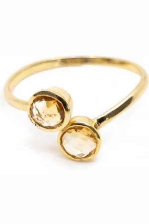 Spiru Geboortesteen Ring Rozenkwarts November – 925 Zilver & Verguld– Verstelbaar