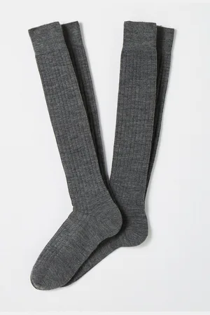 Damart Set van 2 paar kniekousen in merinowolmix met derby ribbels - Heren - - 42/43