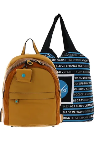 Gabs Leren Rugzak Anja Hokusai Black Backpack Mosterdgeel
