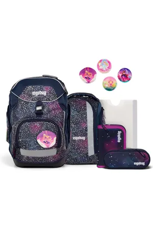 Ergobag Schooltas Super Reflex Glow-Edition Pack-Set 6-delig Donkerblauw