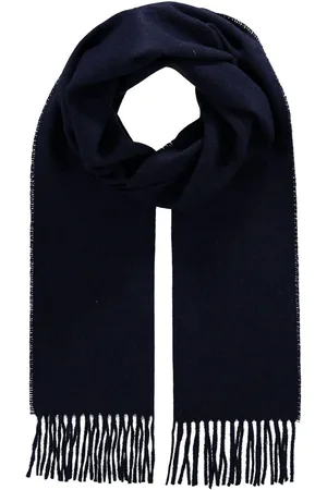 Fraas Sjaal Wool Scarf with Fringes Blauw
