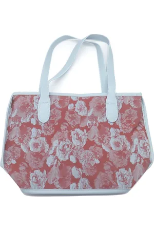 Merkloos Handtas – shopper – accessoire - bloemen – print – blauw – cadeau – geschenk – feest – feestdagen