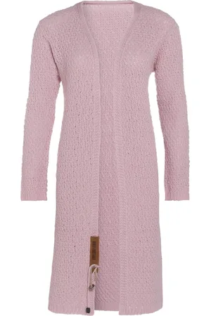 Knit Factory Luna Lang Gebreid Vest - Gebreide dames cardigan - Lang vest tot over de knie - damesvest gemaakt uit 30% wol en 70% acryl - 36/38