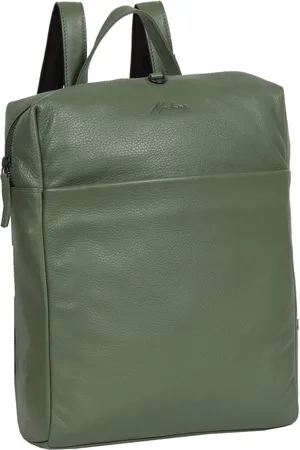Mustang Leren Vrije tijd rugzak met laptopvak Avila Roseau Backpack Groene