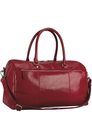 Leonhard Heyden Leren Reistas Schoudertas Cambridge Travel Bag Donkerrood