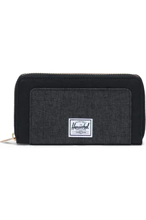 Herschel Thomas RFID - Black/Black Crosshatch / Clutch-style portefeuille met hoofdcompartiment met kaartsleuven en smartphone compartiment / Beperkte Levenslange Garantie /