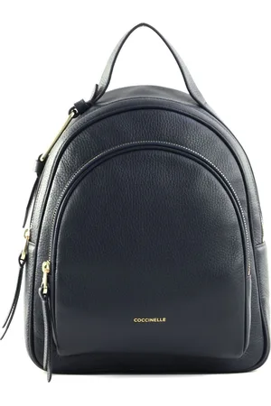 Coccinelle Leren Vrije tijd rugzak Rugzak Malory Backpack Grained Leather Donkerblauw