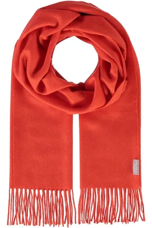 Fraas Sjaal Pure Cashmere Scarf with Fringes Oranje