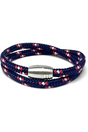 Jolla NIEUW! - heren armband - wikkelarmband - magneet - staal - gevlochten touw - Steel Rope - - Medium