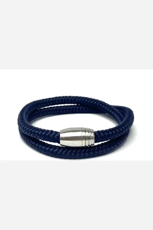 Jolla NIEUW! - heren armband - wikkelarmband - magneet - staal - gevlochten touw - Steel Rope - - Medium