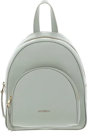 Coccinelle Leren Vrije tijd rugzak Rugzak Gleen Handback Grained Leather Mintgroen