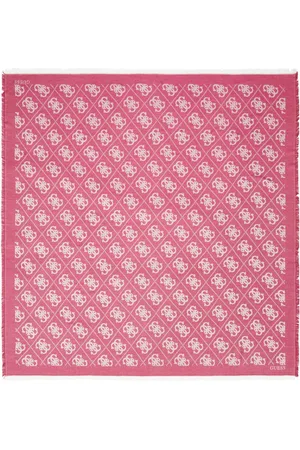 Guess Sjaal Eliette Logo Kefiah Scarf 135X135 Wijnrood