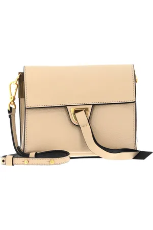 Coccinelle Leren Schoudertas Louise Crossbody Beige