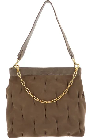 Coccinelle Leren Schoudertas Marquise Goodie Suede Shoulderbag Beige