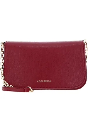Coccinelle Leren Schoudertas Cloud Mini Bag Textured Leather Wijnrood
