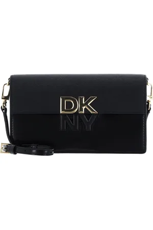DKNY Leren Schoudertas Handtas Echo Clutch Zwart