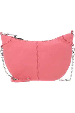 Coccinelle Leren Schoudertas Virtual Mini Bag Grained Leather Koraalrood