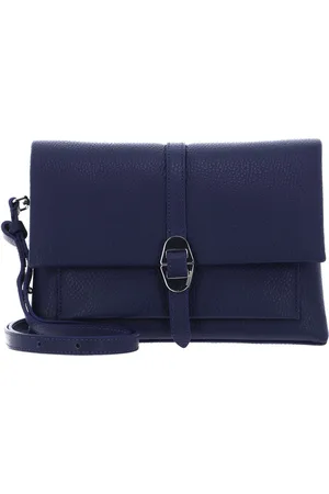 Coccinelle Leren Schoudertas Dorian Handbag Grained Leather Blauw