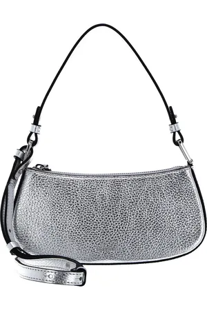 Coccinelle Leren Schoudertas Avondtas Merveille Mini Bag Zilverkleurig