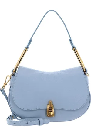 Coccinelle Leren Schoudertas Magie Soft Shoulderbag Grained Leather Lichtblauw