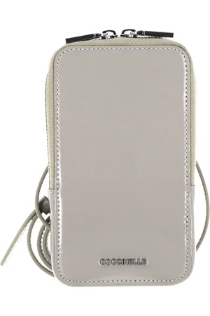Coccinelle Leren Telefoontasje Flor Shiny Hi-Tech Phone Bag Beige