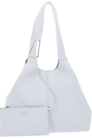 Coccinelle Leren Schoudertas Brume Handbag Grained Leather Wit