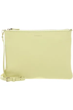 Coccinelle Leren Schoudertas Best Crossbody Bag Lichtgeel