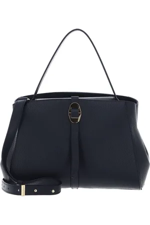Coccinelle Leren Handtas Schoudertas Chara Handbag Grained Leather Donkerblauw
