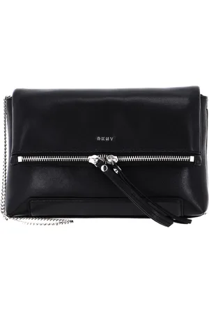 DKNY Leren Schoudertas Avondtas Jaye Clutch Crossbody Zwart