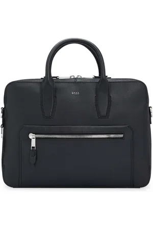 HUGO BOSS Leren Business tas Laptoptas met laptopvak Highway S Document Case Zwart