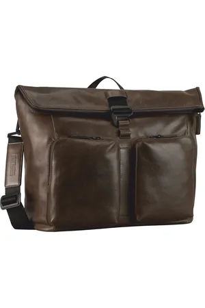Leonhard Heyden Leren Schoudertas met laptopvak Porto Messenger Donkerbruin