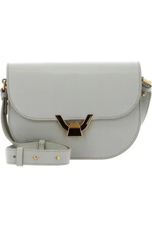 Coccinelle Leren Schoudertas Dew Crossbody Grained Leather Mintgroen