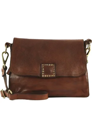 Campomaggi Leren Schoudertas Leto Crossbody Bag Bruine