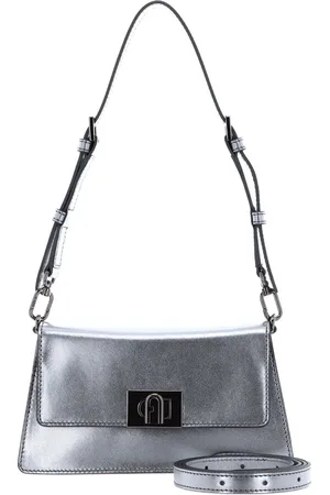 Furla Leren Schoudertas Avondtas Zoe Mini Shoulder Bag Zilverkleurig