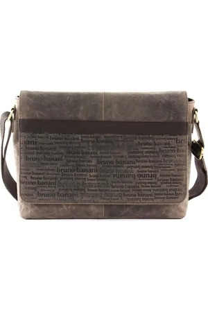 Bruno Banani Leren Schoudertas Afzonderlijke gevallen met laptopvak All Over Postbag Bruine