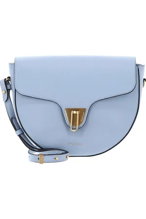Coccinelle Leren Schoudertas Beat Soft Crossbody Bag Lichtblauw